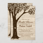 Invitations de douche nuptiale en bois ancien scul (Devant / Derrière)