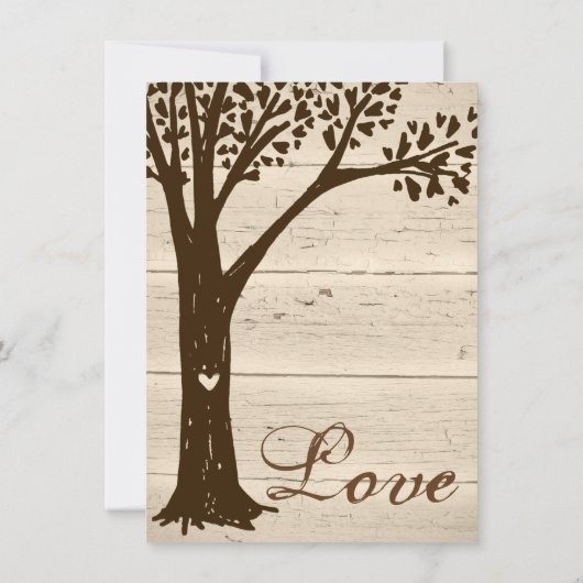 Invitations de douche nuptiale en bois ancien scul (Dos)