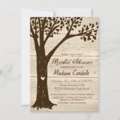 Invitations de douche nuptiale en bois ancien scul (Devant)