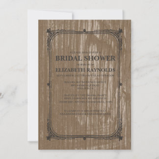 Invitations de douche nuptiale en bois de la grang