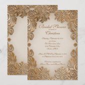 Invitations de douche nuptiale en cuivre élégant (Devant / Derrière)