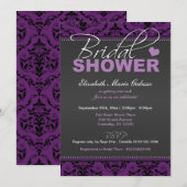 Invitations de douche nuptiale en damas de raisin (Devant / Derrière)
