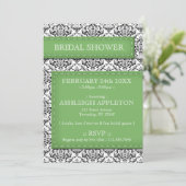 Invitations de douche nuptiale en damas vert (Debout devant)