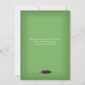 Invitations de douche nuptiale en damas vert (Dos)