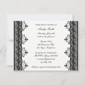 Invitations de douche nuptiale en dentelle noire (Devant)