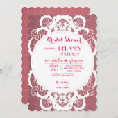 Invitations de douche nuptiale en dentelle vintage (Devant / Derrière)