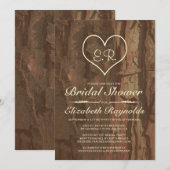 Invitations de douche nuptiale en écorce d'arbre (Devant / Derrière)