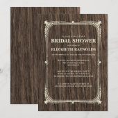 Invitations de douche nuptiale en écorce rustique (Devant / Derrière)