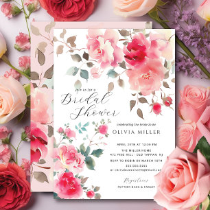 Invitations de douche nuptiale en fleurs