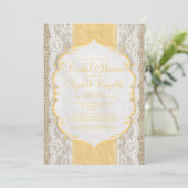 Invitations de douche nuptiale en lin or Burlap &  (Debout devant)