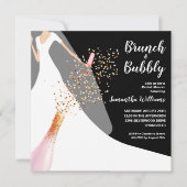 Invitations de douche nuptiale en noir et blanc (Devant)
