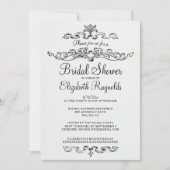 Invitations de douche nuptiale en noir et blanc de (Devant)