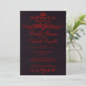Invitations de douche nuptiale en noir et rouge de (Debout devant)