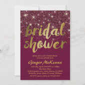 Invitations de douche nuptiale en rubis (Devant)