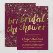 Invitations de douche nuptiale en rubis (Devant / Derrière)