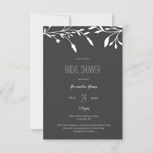 Invitations de douche nuptiale en tableau de couro (Devant)