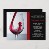 Invitations de douche nuptiale en verre de vin - s (Devant / Derrière)