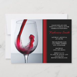 Invitations de douche nuptiale en verre de vin - s