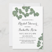 Invitations de douche nuptiale Eucalyptus en argen (Devant)