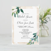 Invitations de douche nuptiale Eucalyptus Green (Debout devant)