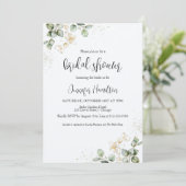 Invitations de douche nuptiale Eucalyptus vertes (Debout devant)
