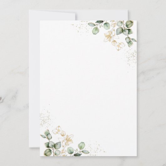 Invitations de douche nuptiale Eucalyptus vertes (Dos)