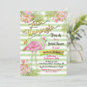 Invitations de douche nuptiale flamingle (Debout devant)