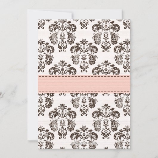 Invitations de douche nuptiale Fleur de Lis Brown  (Dos)