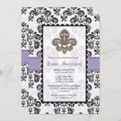 Invitations de douche nuptiale Fleur de Lis Or vio (Devant / Derrière)