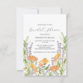 Invitations de douche nuptiale Fleur sauvage aquar (Devant)