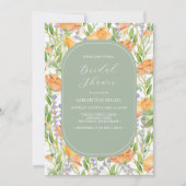 Invitations de douche nuptiale Fleur sauvage Sage  (Devant)