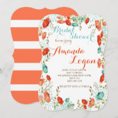Invitations de douche nuptiale fleurie printemps é (Devant / Derrière)