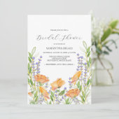 Invitations de douche nuptiale fleurs sauvages (Debout devant)