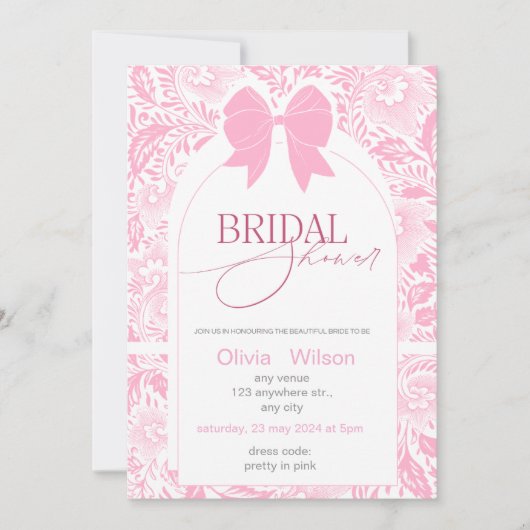 Invitations de douche nuptiale florale (Devant)