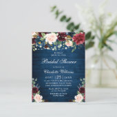 Invitations de douche nuptiale florale de la marin (Debout devant)