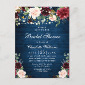 Invitations de douche nuptiale florale de la marin (Devant)