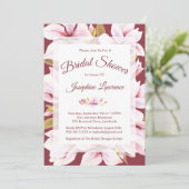 Invitations de douche nuptiale florale Magnolia Bu (Debout devant)