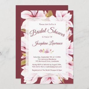 Invitations de douche nuptiale florale Magnolia Bu