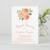 Invitations de douche nuptiale florale Rose (Debout devant)
