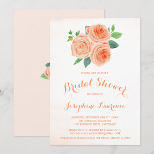 Invitations de douche nuptiale florale Rose