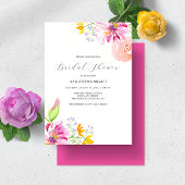 Invitations de douche nuptiale florale Vibrant ros
