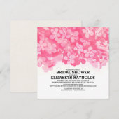 Invitations de douche nuptiale Fuchsia Fleurs (Devant / Derrière)