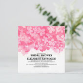 Invitations de douche nuptiale Fuchsia Fleurs (Debout devant)