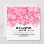 Invitations de douche nuptiale Fuchsia Fleurs (Devant)