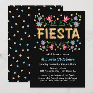 Invitations de douche nuptiale Gold Balloon Fiesta