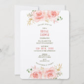 Invitations de douche nuptiale Gold & Blush Aquare (Devant)
