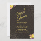 Invitations de douche nuptiale Gold Floral (Devant)