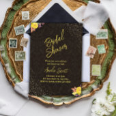 Invitations de douche nuptiale Gold Floral