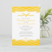 Invitations de douche nuptiale Gold Zigzag (Debout devant)