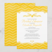 Invitations de douche nuptiale Gold Zigzag (Devant / Derrière)